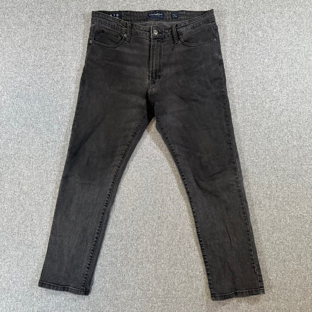 Lucky Brand Jeans Mens 34x30 410 Athletic Straight Black Faded Denim